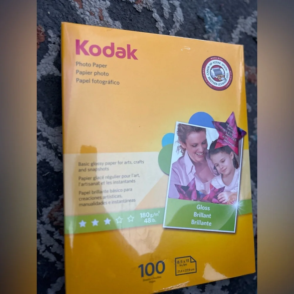Kodak Yellow Photo Paper Pack of 100 8.5”x11” NEW NIB